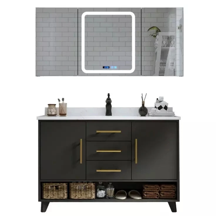 New hit products durable free standing 72 inch solid wood bathroom cabinet