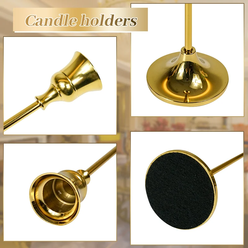 Clear Candlestick Nordic Geometric Stand Tall Wall Luxury gold Metal Candle Holder For Home Decor