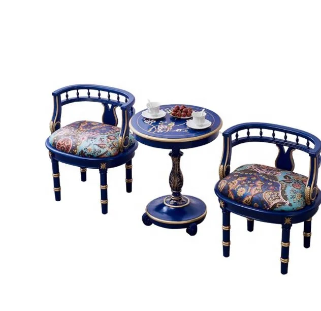 Factory wholesale French leisure chair combination balcony one table two chairs high-grade palace art painted furniture
