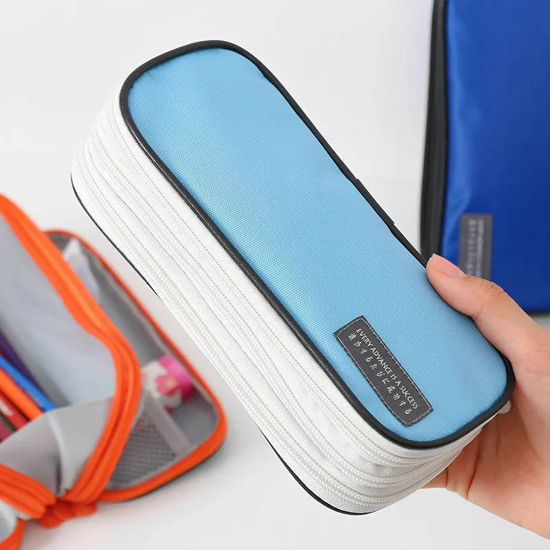 Top Grade creative design large size color collision oxford pupil pencil case