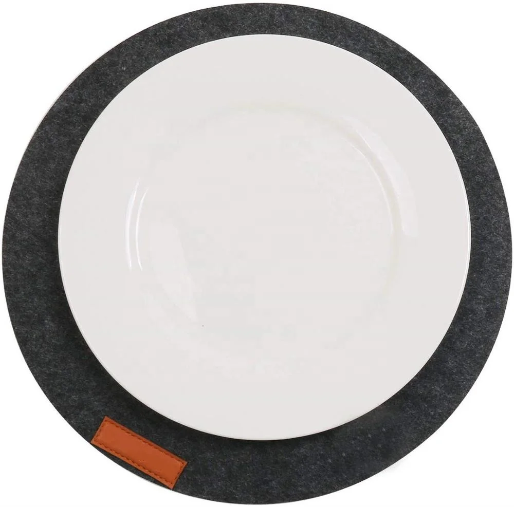6 Pack Heat Insulation Table Mat 33cm Round Felt Placemat