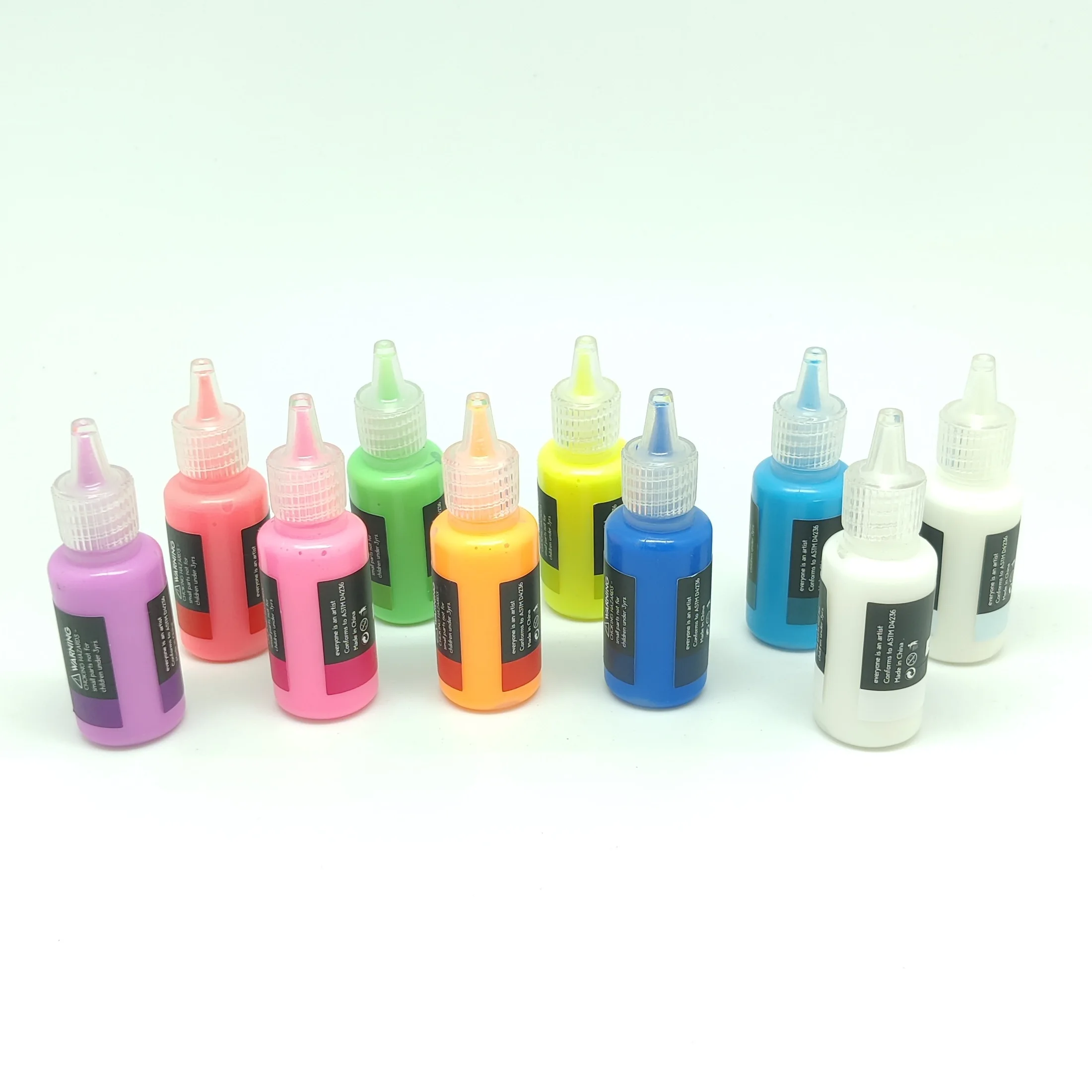 20ml 10 colors glow in the dark paint set hot sale