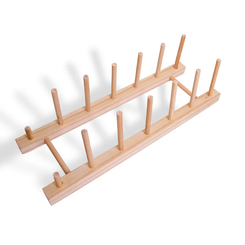Кухонный Органайзер, Бамбуковая полка для посуды, сушилка, сушилка, деревянная полка для посуды