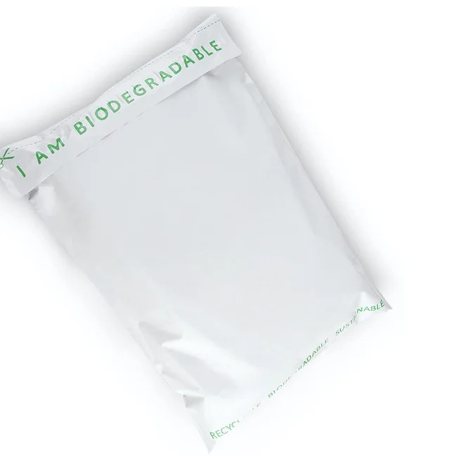 white compostable plastic postage bags custom printed wholesale