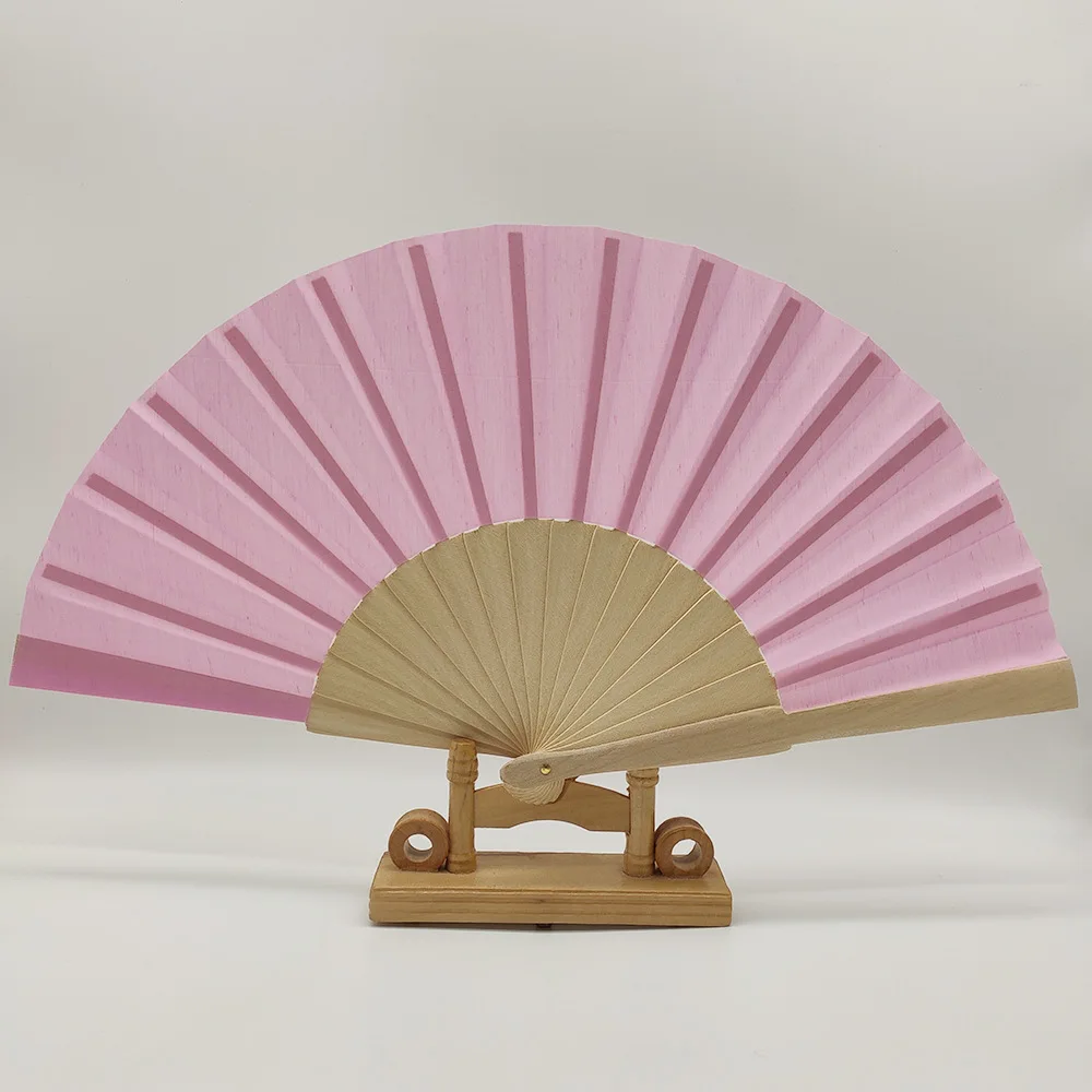 Custom printed logo plastic hand fan fabric folding fan for promotional gift
