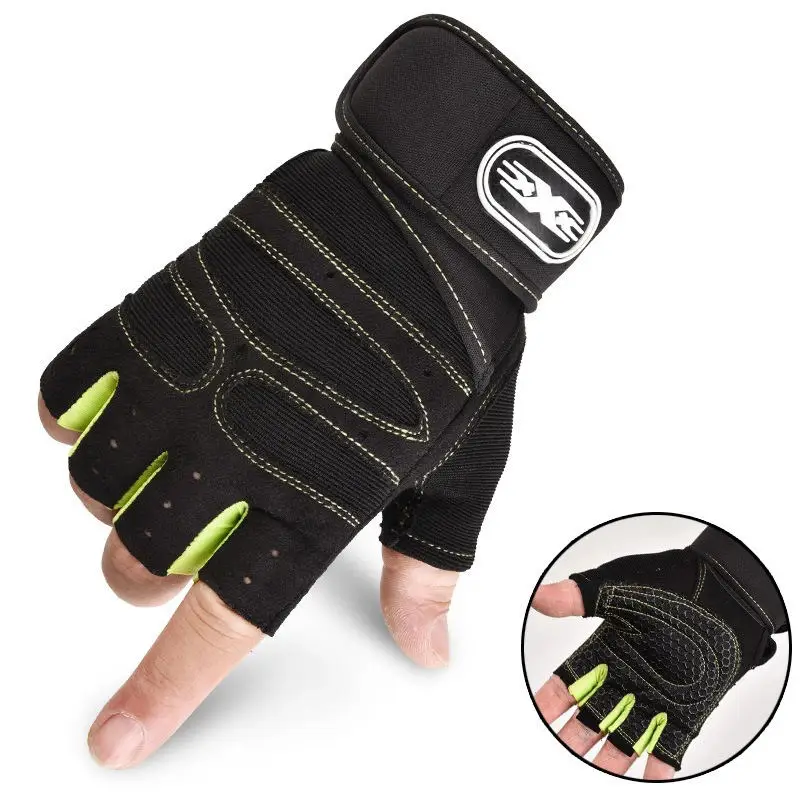 Wholesale Fitness Breathable Ventilated Half Finger Weight Lifting Exercise Sports Workout Racing Bicycle Cycling Gym Gloves Men