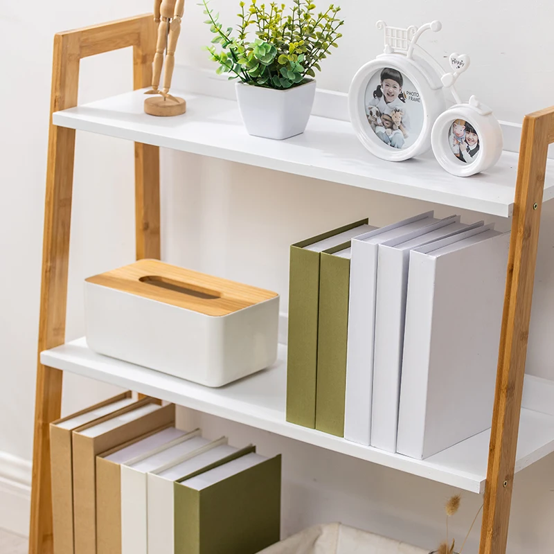 3-5 tier living room bamboo bookshelf