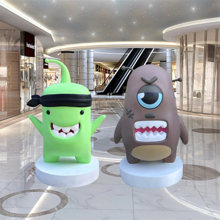 Customized Fiberglass Cartoon display monster Sculpture Resin cute lovely Animal Doll Statue sculpture Decoration