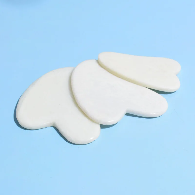 Wholesale Custom Logo Facial Massage Gua Sha Tool Jade Massager Set white Xiuyan Guasha Stone Jade For Face