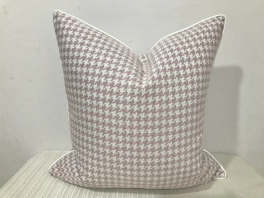 Classic black and white stripe modern geometric pattern digital print square cushion cover  High grade flannelette edge pillow