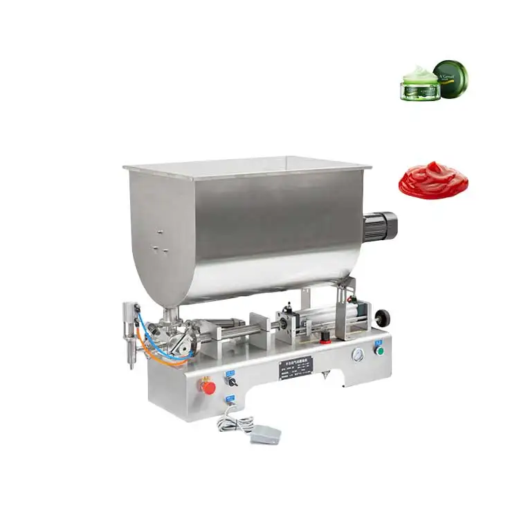 Semi auto chili sauce Tomato Paste Chilli mixing stirrer filling machine