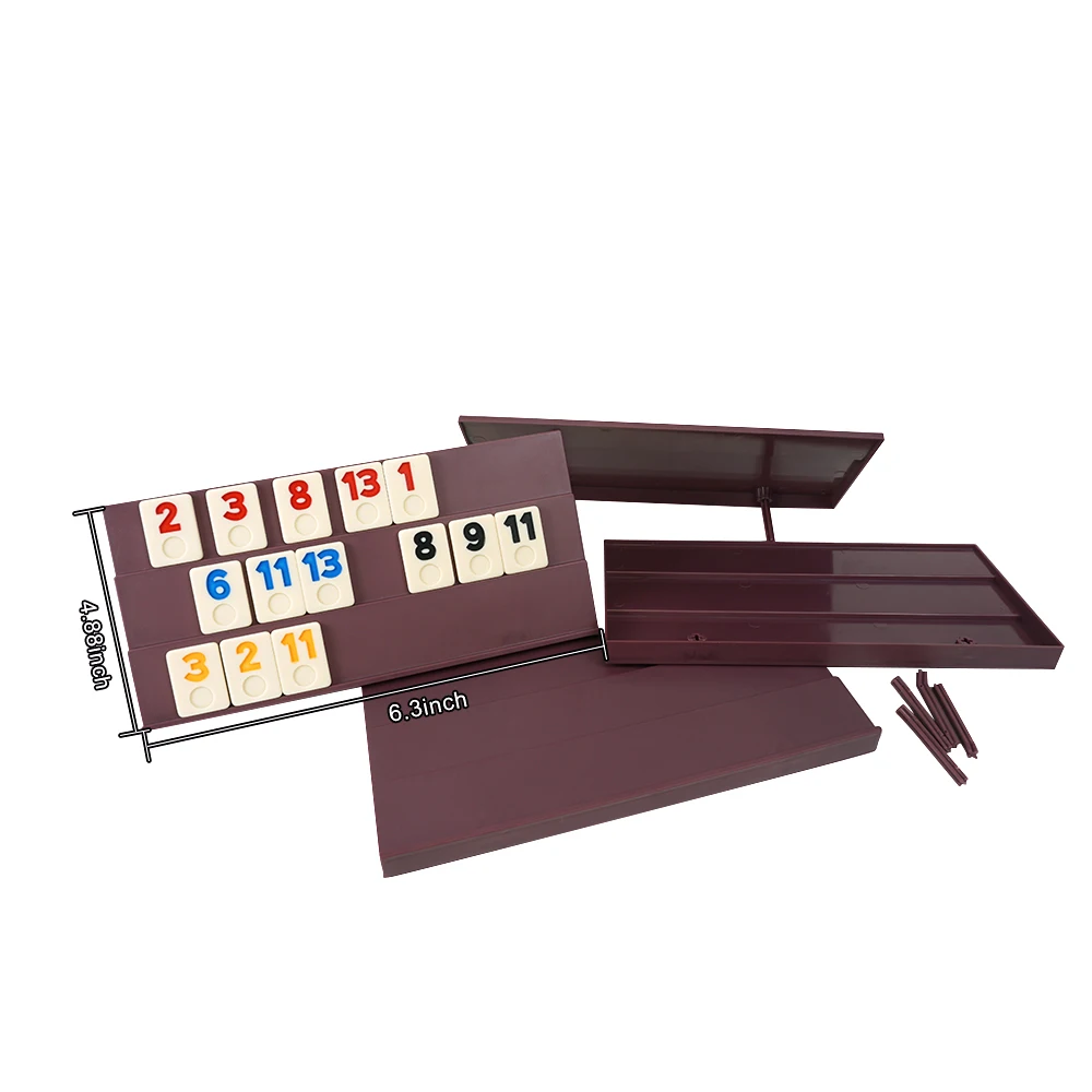 Wholesale melamine Rummy tiles With Rummy Racks dice Custom EVA Box  Rummy Game Sets for Family Kids Games