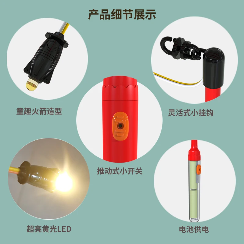 Lantern Pole Lanterns Kids Led Stick Handle Paper Rod Electronic Light Lighted Portable Plastic Lights Party Hanger