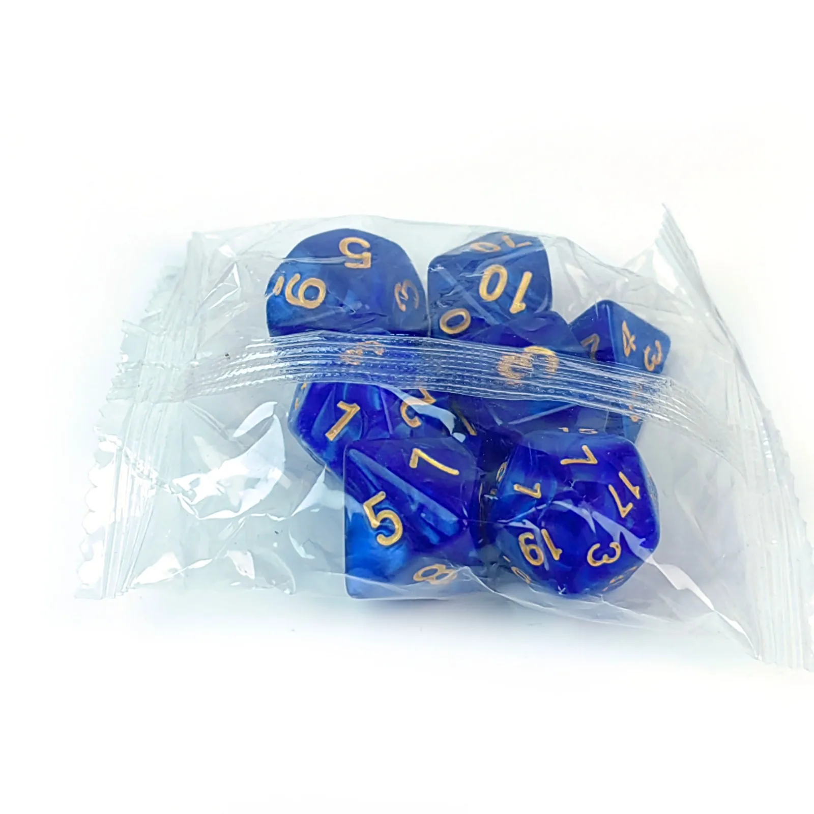 7 шт. набор синих кубиков DND многогранных для D & Dungeons и драконов играющих в ролевые игры COC MTG TTRPGs