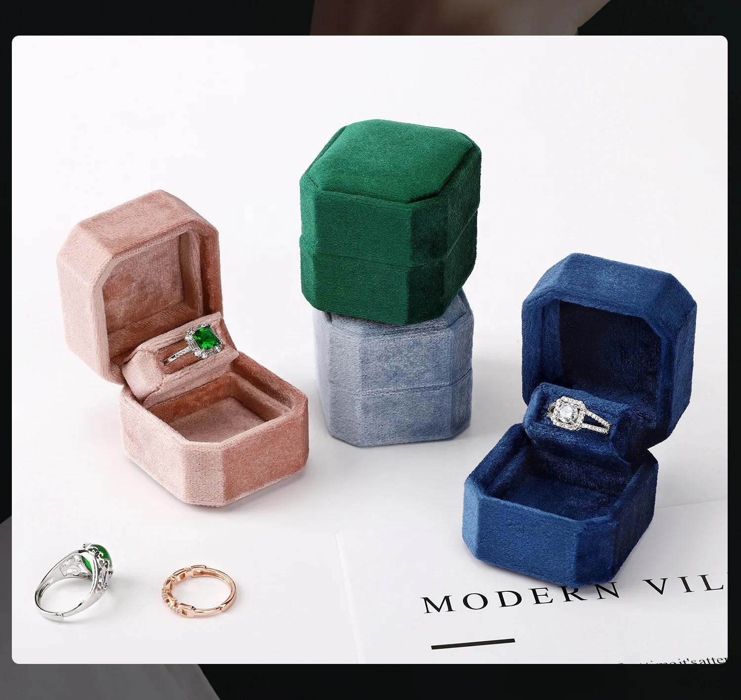 High Quality Custom Jewelry Box Wholesale Cheap Price for Wedding Gift or Birthday Gift Ring Box Cheap Price