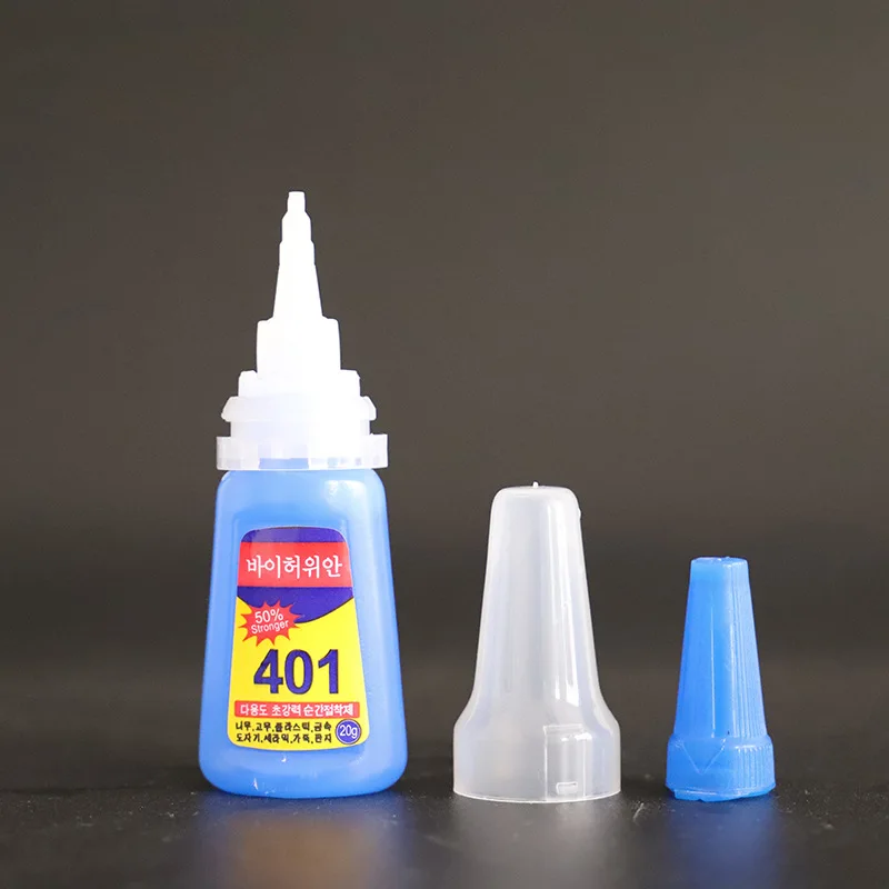 Hot selling acrylic gel adhesive nail super glue 401 manufacture long lasting transparent liquid nail glue professional