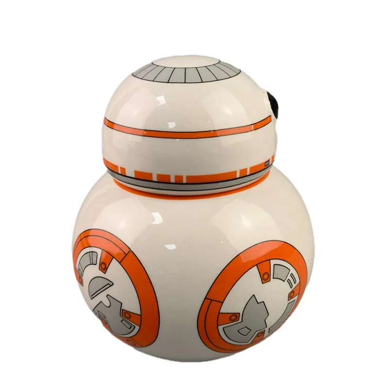 wholesale cartoon kid star 3D wars robot ceramic cup  BB-8 droid mug ceramic coffee mug  with lid