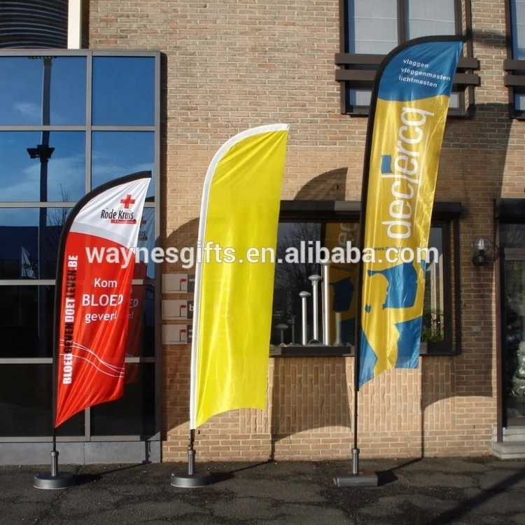 Custom Tall Swooper Sign Advertising Flags Outdoor Beach Flag with Pole & Spike