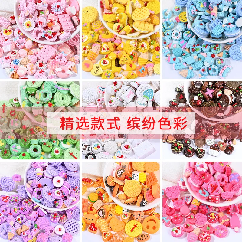 Kawaii 3D Nail Art Charms Mixed Resin Cute ice cream /Lollioop 3D Cookies Cartoon Candy Nail Decoration For DIY Acrylic Resin