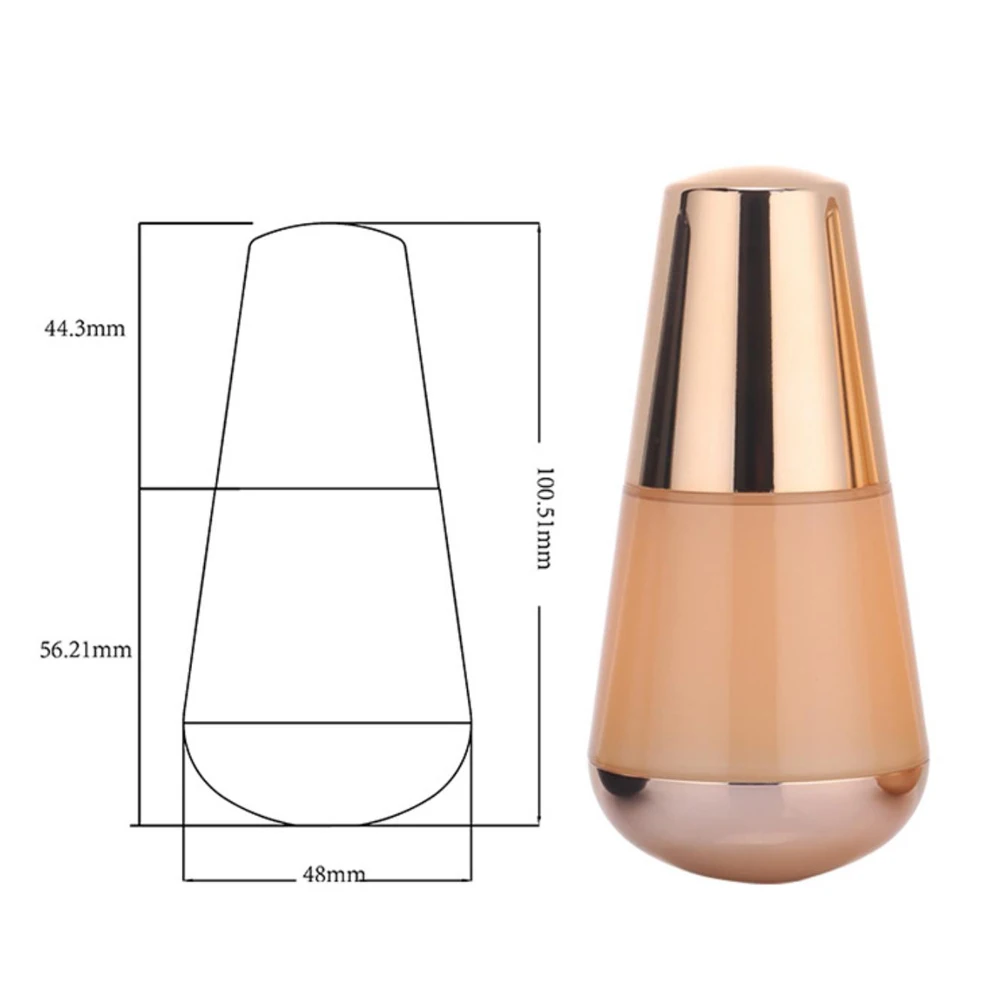Empty 1 oz Cone shaped plastic clear air airless pump bottles 35ml for cosmetic liquid foundation