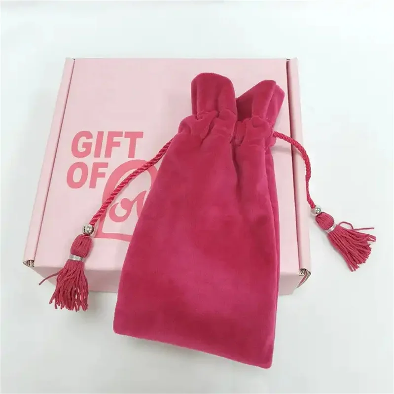 Chuanghua  Tassel  Rope  Velvet  Bag  Jewelry  Gift  Bag  Velvet Dust  Bag