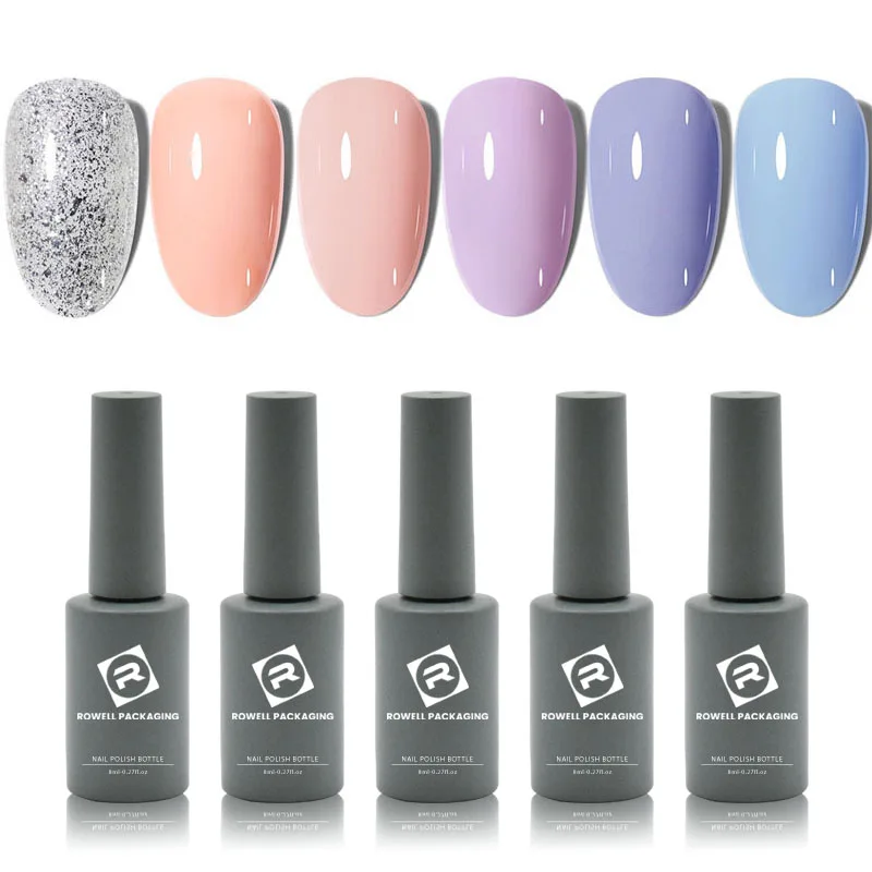 factory direct 8ml brown frosted 20ml 15ml wholesale custom logo empty glass bottle nail polish bottle with brush