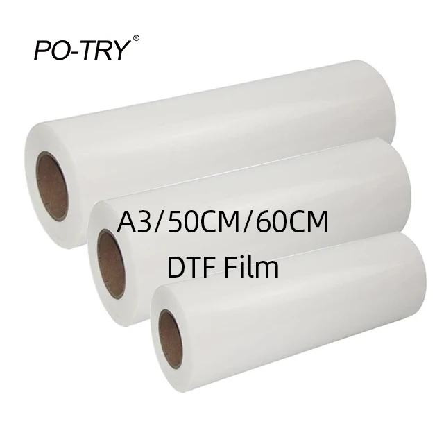 POTRY 60 см 600 мм 30 см 300 мм 50 см 500 мм 100 м в рулоне HTV печатная uv dtf переносная пленка для принтера dtf