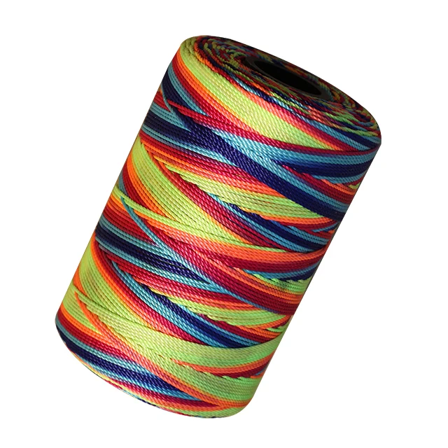 High tenacity thread for decoration rainbow embroidery thread tex 70, multi color sewing thread