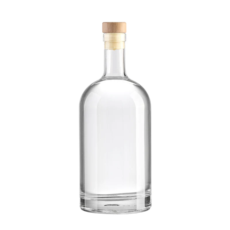500ml 750ml Glass Spirit Bottle Gin Whisky Rum Vodka Wine Glass Bottles with Stopper Cork
