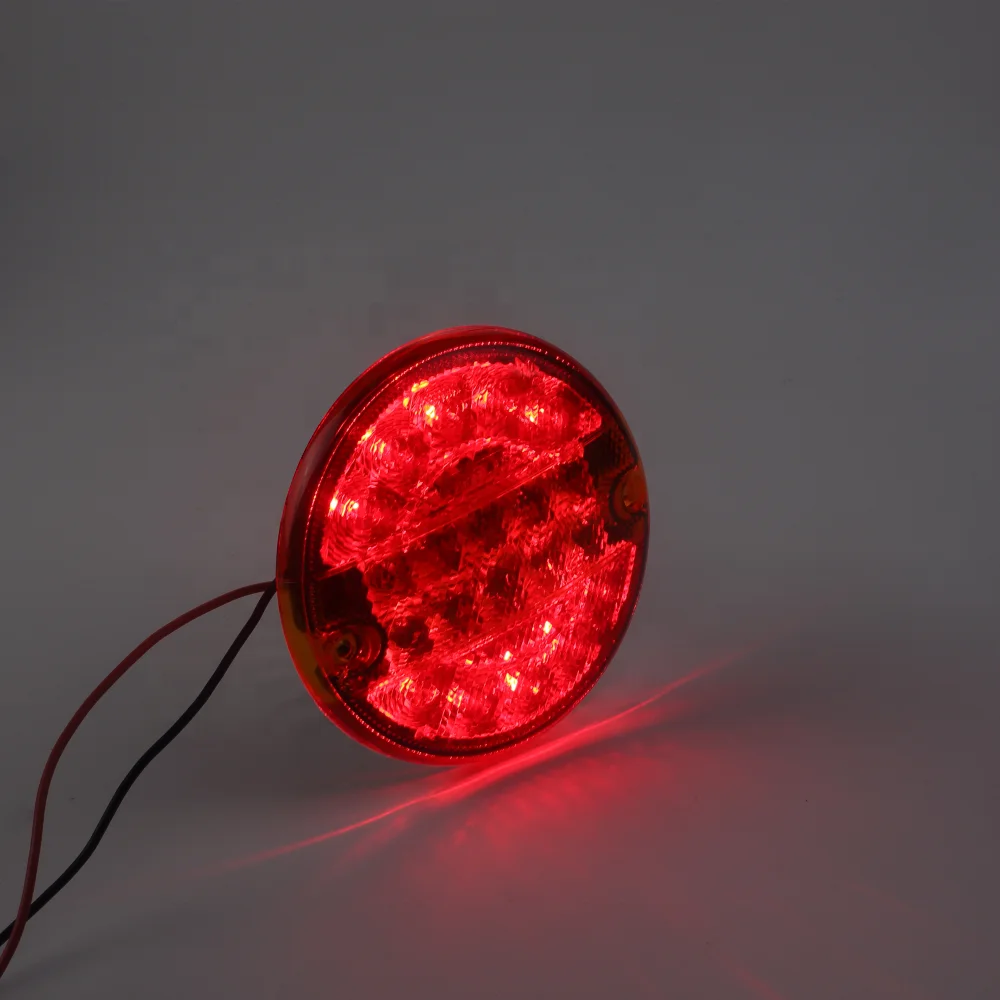 Round Hamburger 24 Volt Combination Stop Tail Turn LED Rear Lights For Trucks Trailer