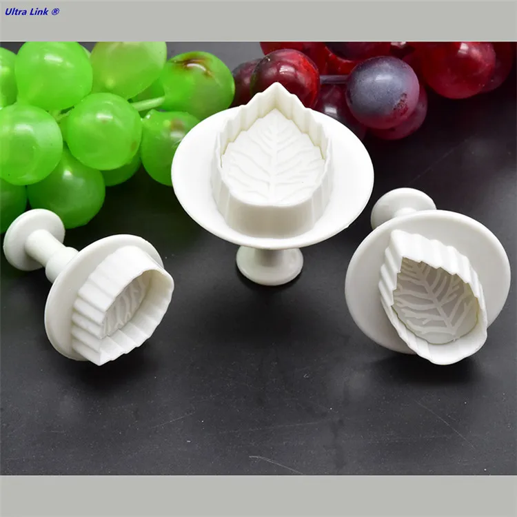 
Food Grade Fondant Cake Cutters Leaf Cookie Biscuit Mold Plastic Plunger Cutter 