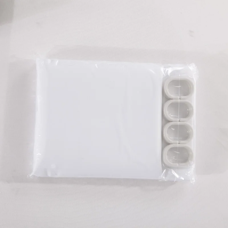 Custom Waterproof Mildew Proof Plain White Washable Shower Curtain For Bathroom