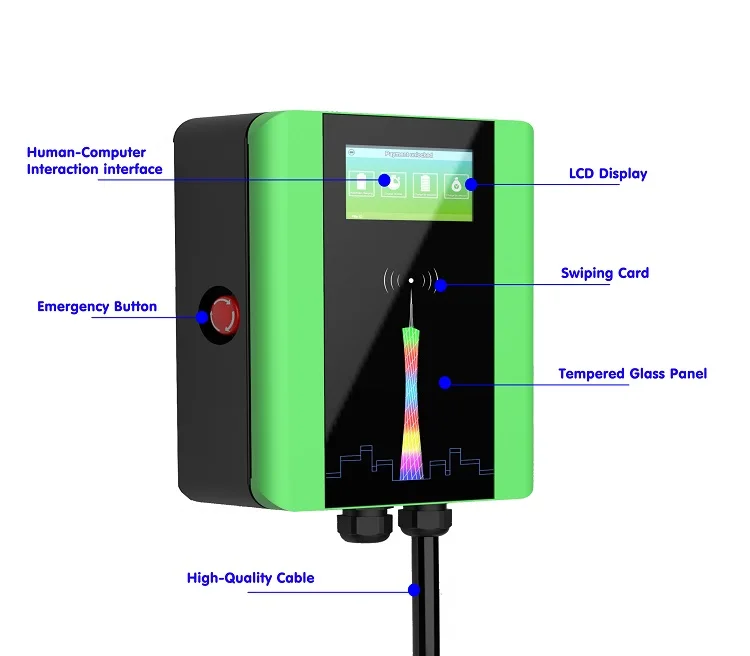 Universal wall-mounted AC fast car EV charging pile wallbox 7kw 11kw