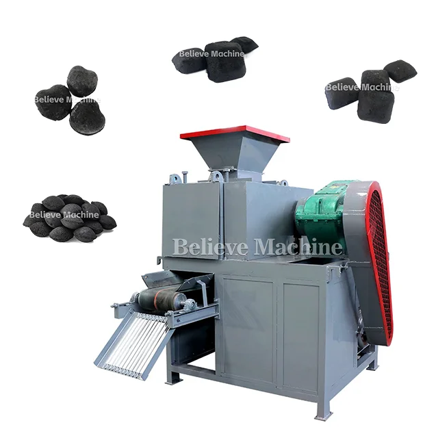 Energy saving  round pillow elliptical shape mini charcoal briquette machine complete set charcoal briquette making machine