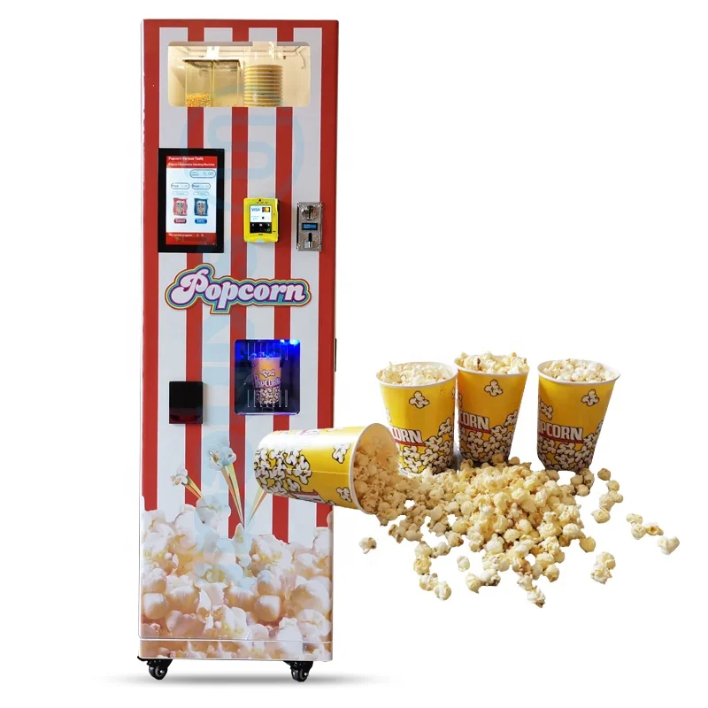 Hot Air Heating Popcorn Popper Coin Operated Popcorn Automat Vending Machine Equipment for Pop Corn