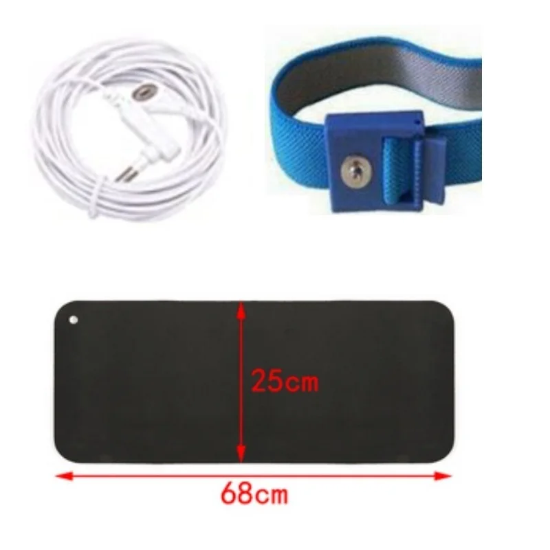 25*68cm Grounding Mats for Healthy Earth Energy with Grounding Wrist Band Strap and Straight Cords Conductive Earthing Foot Mat