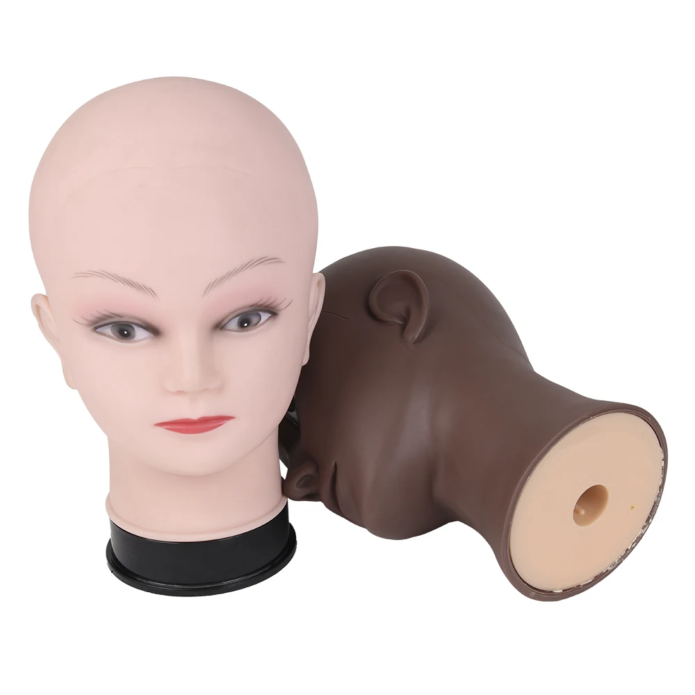 Female Dolls Bald Training Head African Mannequin Head Without Hair Dummy Head for Making Wig Hat Display for Wig Making