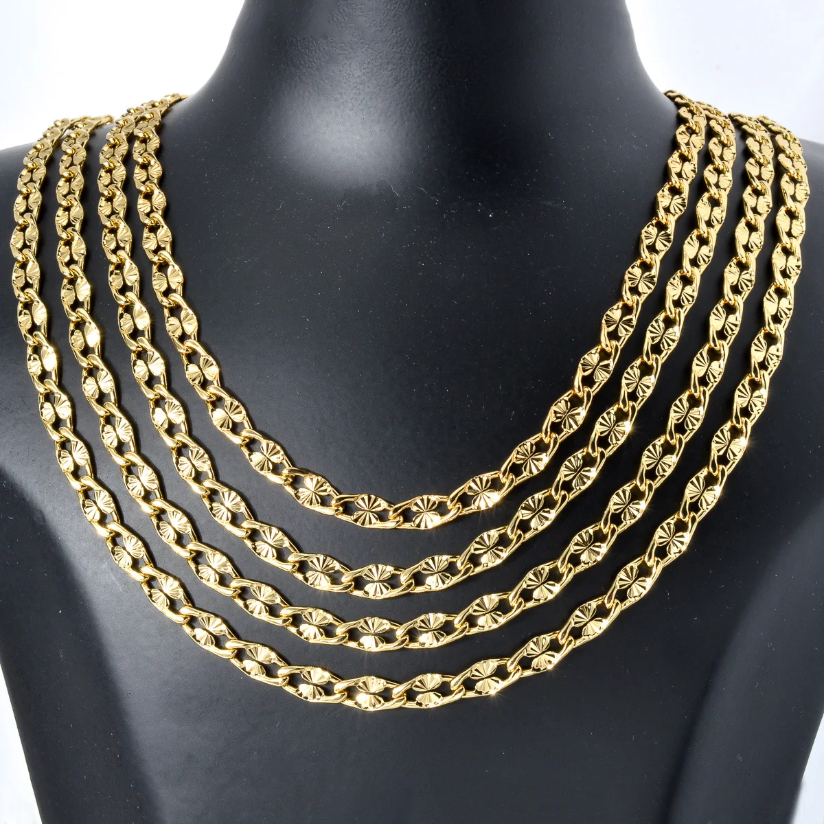 Fashion Copper Italy 750 18k gold plated Chain Necklace For Women