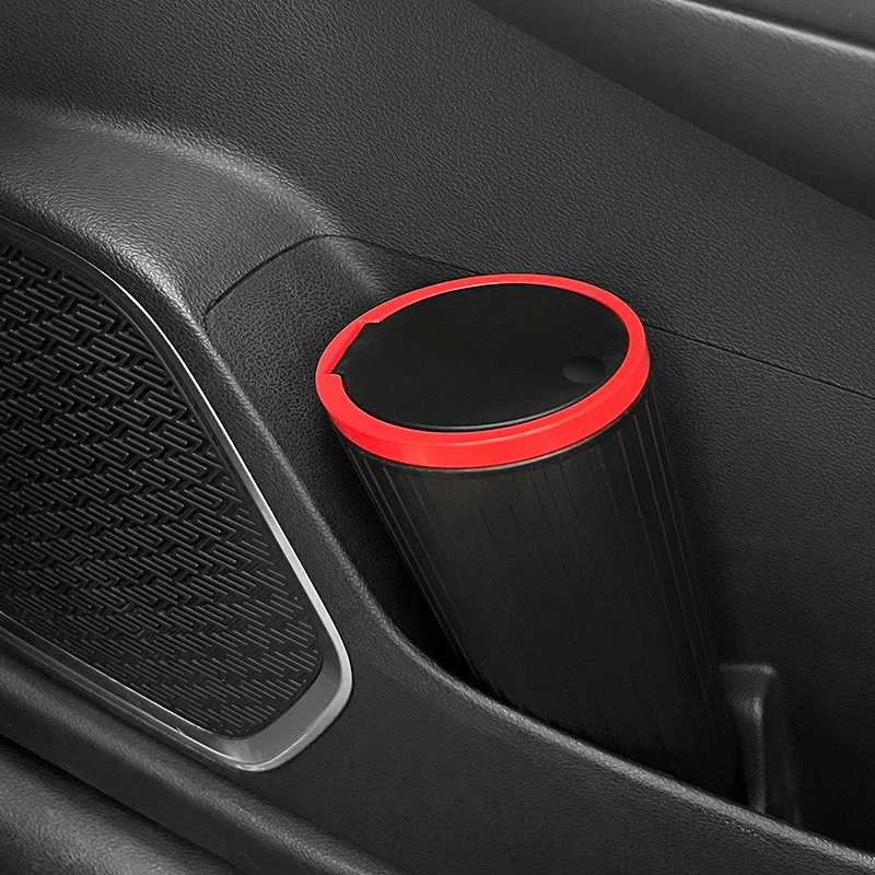Vehicle Console Door Pocket Home Office Use Trash Container Mini Plastic Cute Car Trash Can Car Garbage Bin