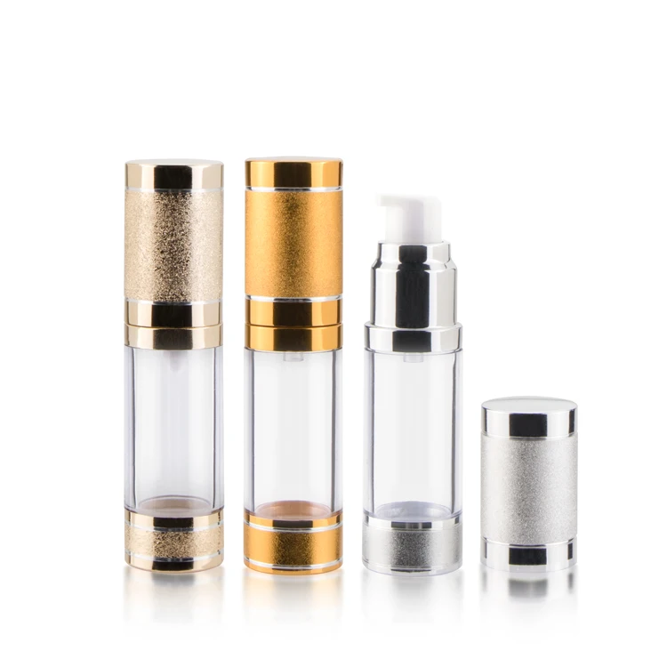 15 ml 30 ml 50 ml vacuum cylinder cosmetic serum packaging makeup plastic airless spray lotion pump bottles with lids