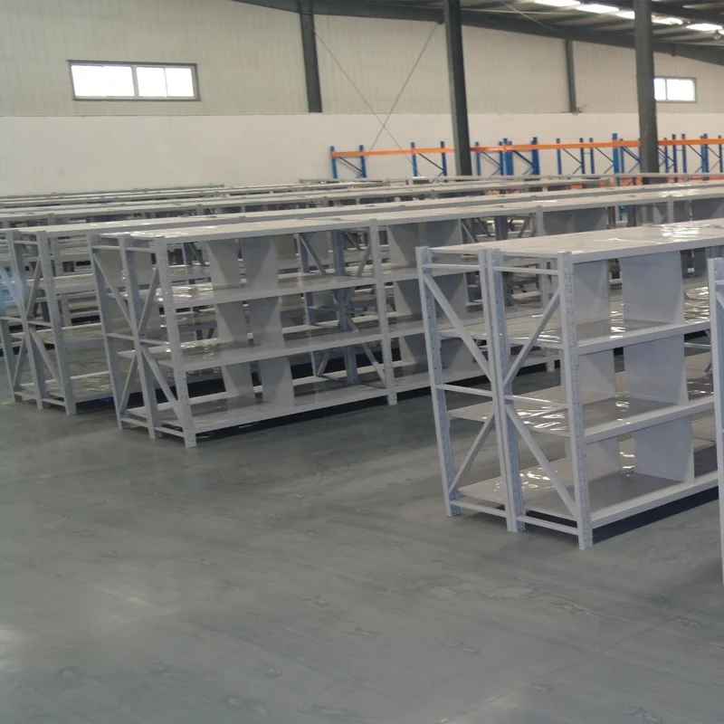 Middle duty warehouse rack tier shelving unit metal plate shelf 4 tiers shelving store storage equipment racking