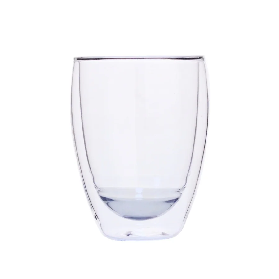 Colored High Glass Borosilicate Cup Custom Insulated Double Wall Coffee Tea Tumbler Unique Stemless Glass Cup Set