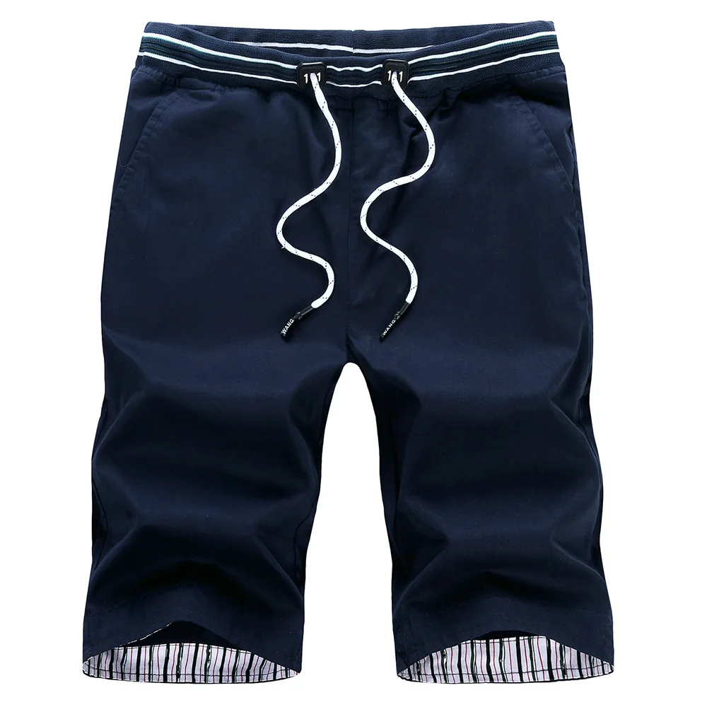 
Hot Sale Casual Beach Shorts Homme men Quality 100% cotton Bottoms Elastic Waist Fashion Brand Board shorts 