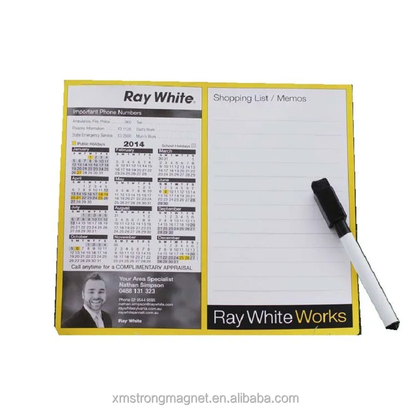 customized magnet business card real estate promote magnetic calendar 2025 for refrigerator tear off