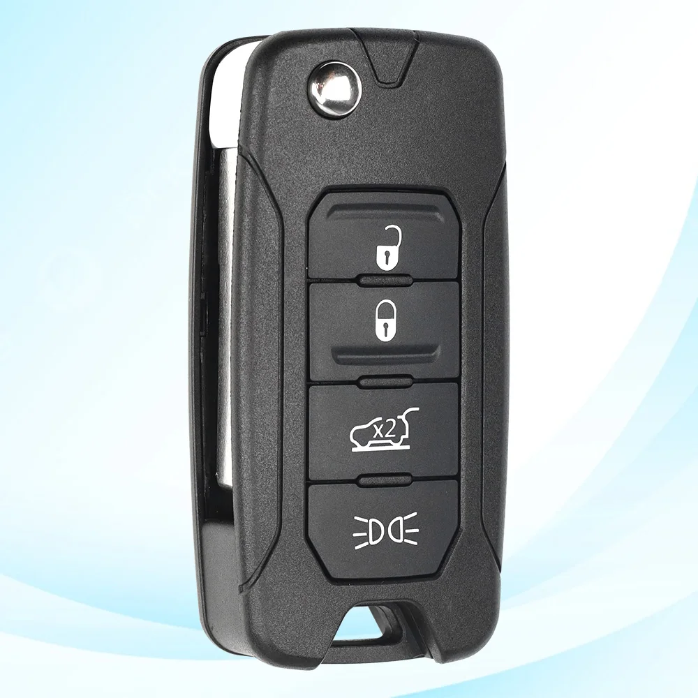 MS 4 Buttons Folding Car Remote Control Key Shell Case for Jeep Auto Vehicle Replacement Housing with Blank Uncut SIP22 Blade