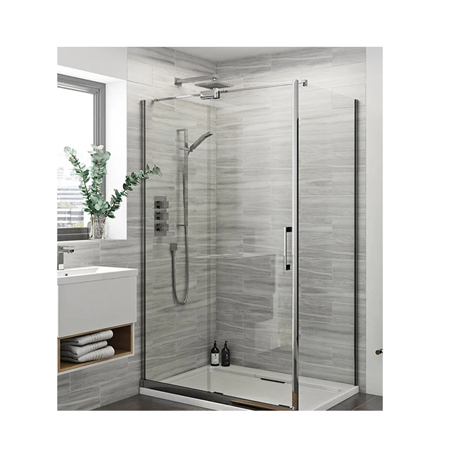 New design aluminum profile glass shower pivot room door with tempered insulated clear glass for bathroom