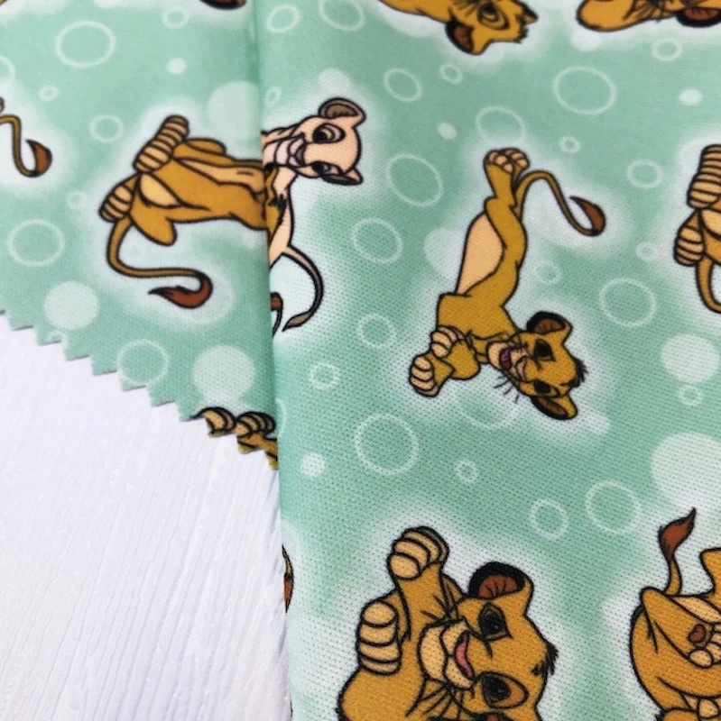 Baby Nappy Cartoon Character Animal Lion Pul Waterproof Knitted Digital Printing Pul Fabric For Diaper