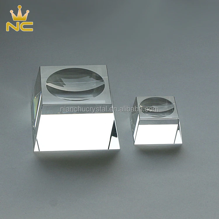 50mm 60mm 70mm 80mm Trapezoid Shape Crystal Clear Base Glass Stand For Crystal Sphere Ball