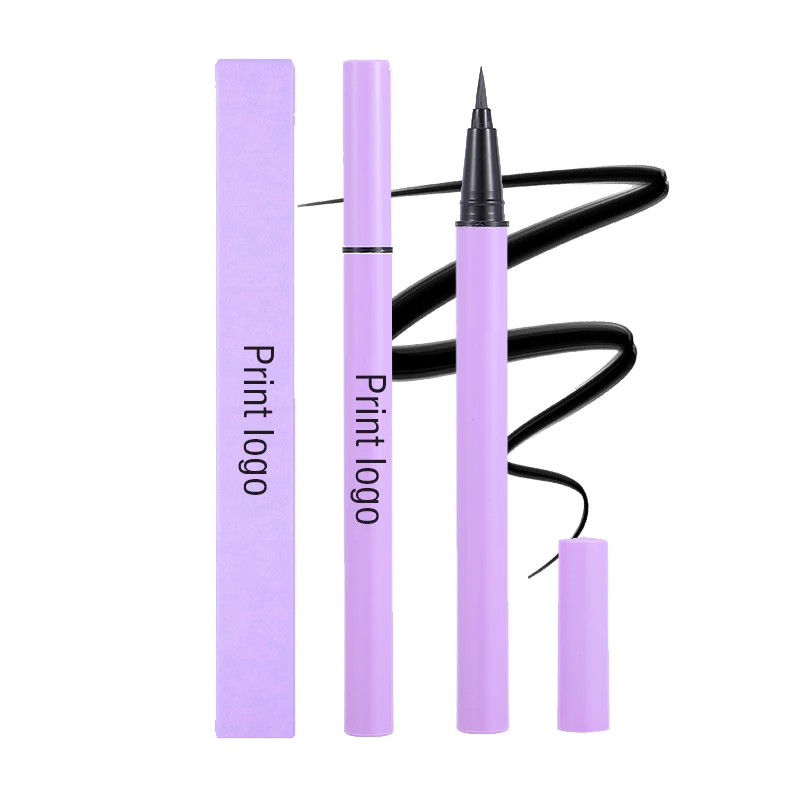Custom Logo Vegan Private Label purple eye liner tube Waterproof long lasting Matte Black Liquid Eyeliner
