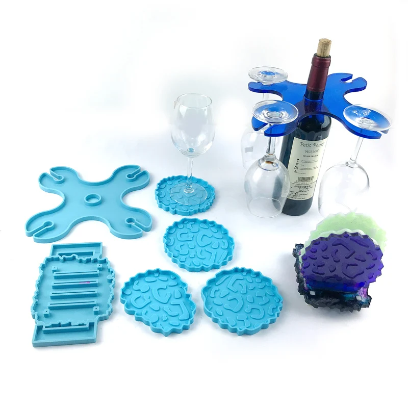 5195 и 1005-3 4074The леопардовая печать Exopy формы для украшения ручной работы ремесло силиконовые подставки формы для смолы вино Батлер